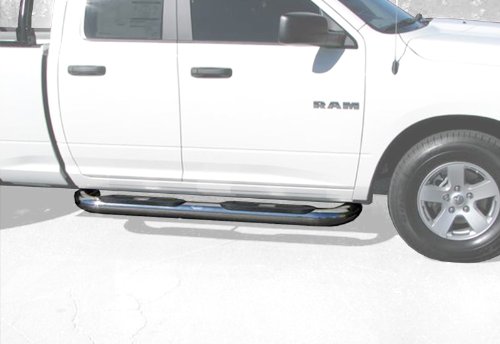 TYGER Custom Fit 09-15 Ram 1500 Quad Cab 4inch Stainless Steel Oval Bend Side Step Nerf Bars Running Boards (2pcs with Mounting Bracket Hardware Kit) Body Tyger Auto TG-NB4D7027S