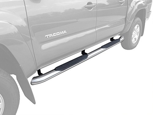 TYGER Custom Fit 05-14 Toyota Tacoma Double Cab 4inch Stainless Steel Oval Bend Side Step Nerf Bars Running Boards (2pcs with Mounting Bracket Hardware Kit) Body Tyger Auto TG-NB4T1077S