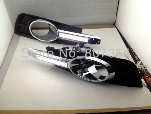 2PCS DRL Fog Lamp LED Daytime Running Light Turn Signal Cover Kit Fit For chevrolet cruze 2009 2010 2011 2012 2013 Bulbs Meizhoushi MZS301-CBU14-01-A293