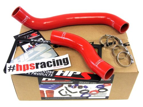 HPS High Temp Reinforced Silicone Radiator Hose Kit Coolant Red Mazda RX7 1.3L NA Turbo 86-88 Radiator HPS 57-1313-RED