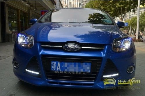 2PCS LED DRL Driving Daytime Running Day Fog Lamp Light Turn Signal Cover Kit Fit For 2011 2012 2013 Ford Focus 2012 Ford Focus Zetec S/ECOnetic Bulbs etop etop301-CBU14-01-A166