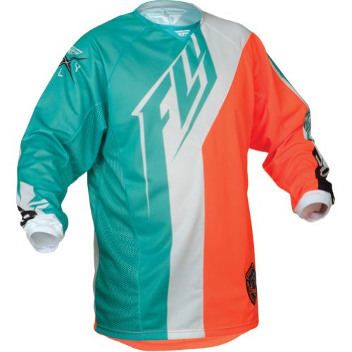 Fly Racing Kinetic Mesh Men's MotoX/Off-Road/Dirt Bike Motorcycle Jersey - Teal/Hi-Viz Orange / Medium Jerseys Fly Racing 368-329M-WPS
