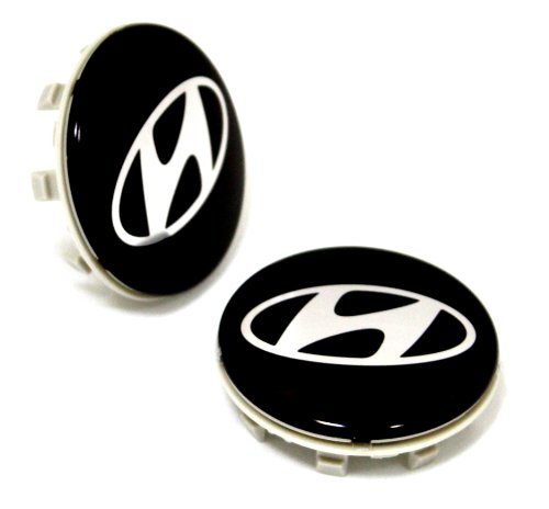 Hyundai Wheel Center Cap Hub Floating Self Leveling with Black & Chrome Logo 57 mm Accessories StatiCap 52960