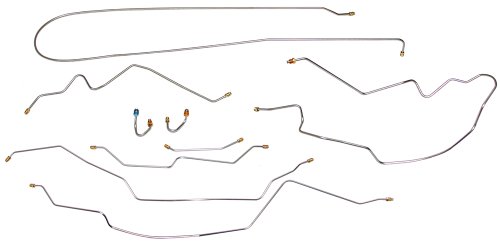 Inline Tube CTB6808 Chevrolet/GMC Truck 2wd Power Drum Full Brake Line Set 9pc, 3/4 ton, Coil Rear, Longbed, Complete OEM Brake Line Set ABS Inline Tube CTB6808