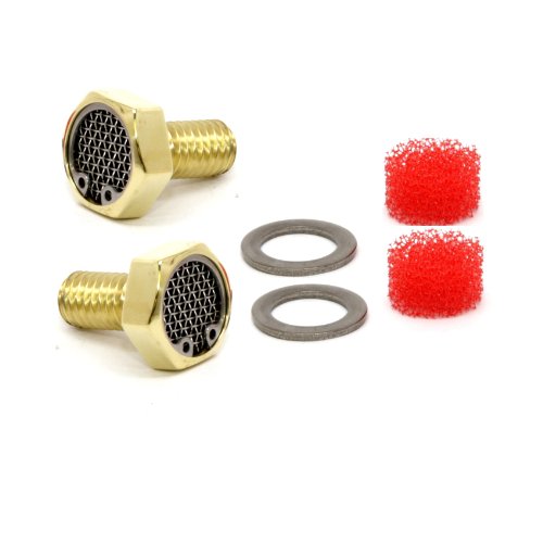 Brass Harley Big Twin Breather Bolt Filter Kit Breather Filters Speed Dealer Customs SD-BRE-BOLT-BR-38