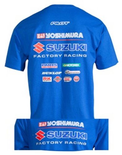 Yoshimura Suzuki Factory Racing Short Sleeve T-Shirt Blue XX-Large XXL 2X Jerseys Suzuki K990A016185XXL