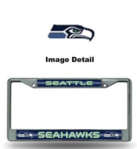 Seattle Seahawks NFL Team Logo Car Truck SUV Chrome Metal Bling License Plate Frame Frames LA Auto Gear FCGL2901