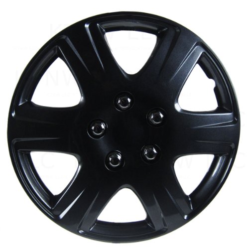 Four ABS Plastic Gunmetal Colored Hubcaps - 15 Inch Diameter Hubcaps K-T Industries WH01KT993SPBK15