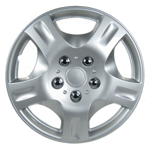 Four ABS Plastic Silver Colored Hubcaps - 14 Inch Diameter Hubcaps K-T Industries WH01KT942S14