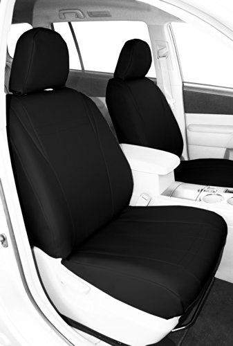 CalTrend Front Row Bucket Custom Fit Seat Cover for Select Ford F-150 Models - I Can't Believe It's Not Leather (Black Insert and Trim) Accessories CalTrend FD351-01LB