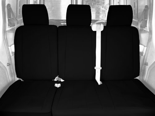 CalTrend Rear Row 60/40 Split Bench Custom Fit Seat Cover for Select Ford C-Max Models - I Can't Believe It's Not Leather (Black) Accessories CalTrend FD457-01LX