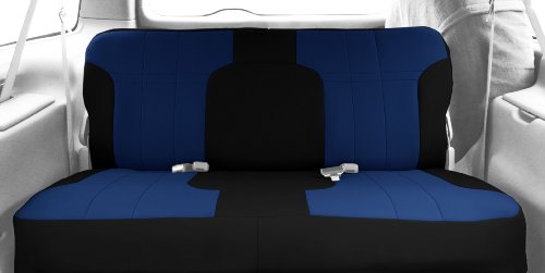 CalTrend Front Row Solid Bench Custom Fit Seat Cover for Select Chevrolet/GMC Models - Neoprene (Blue Insert with Black Trim) Accessories CalTrend CV141-04PP