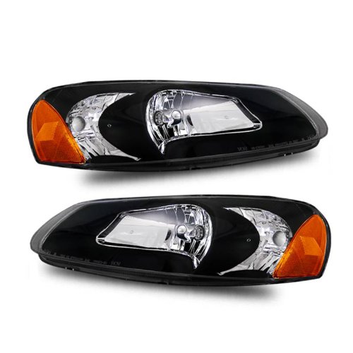 SPPC Crystal Headlights Black Amber For Chrysler Sebring - Passenger and Driver Side Headlight Assemblies SPPC 02-AZ-CS01-B-A