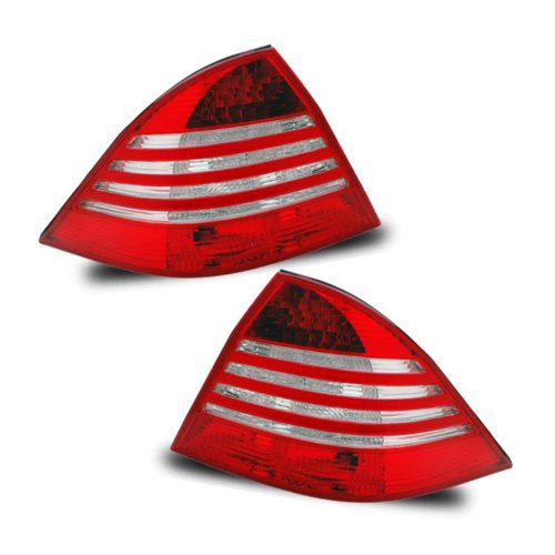 SPPC L.E.D Taillights Red/Clear For Mercedes BenzS Class W220 - Passenger and Driver Side Tail Light Assemblies SPPC 03-MBZS9903TLED