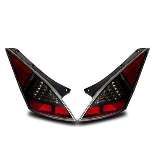 SPPC L.E.D Taillights Black For Nissan 350Z - Passenger and Driver Side Tail Light Assemblies SPPC 03-N303TLEDJM