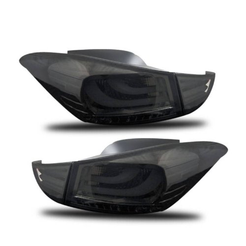 SPPC L.E.D Taillights Smoke 4 Pcs(Outter Pcs W/ Bulb) For Hyundai Elantra - Passenger and Driver Side Tail Light Assemblies SPPC 03-YE11TLEDSM