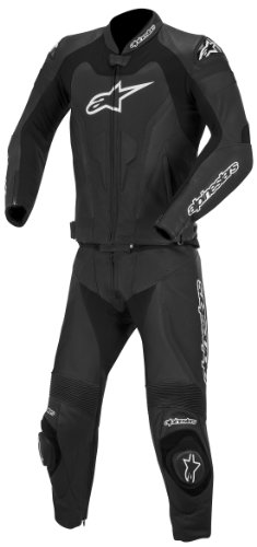 Alpinestars GP Pro Two-Piece Leather Suit, Gender: Mens/Unisex, Primary Color: Black, Size: 56, Apparel Material: Leather, Distinct Name: Black 3165014-10-56 Racing Suits Alpinestars 31650141056