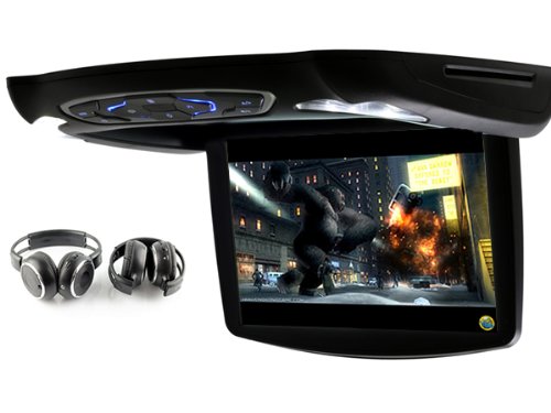 Generic Roof Mount Car DVD Player 13 Inch with 2x Headphone FM SD USB MP5 Game Overhead Video Generic ZP-1338D_BE+SA-HP_X2