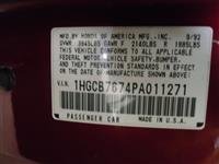 Intake Manifold From 1993 Honda Accord EX Manifold Differential Pressure Honda 1221487