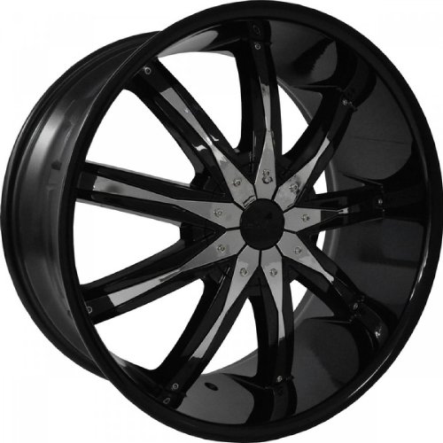 SET OF 22 DCENTI DW29 5X108/115 BLACK RIMS WITH LEXANI TIRES 255/30/22 Car DCENTI DW29
