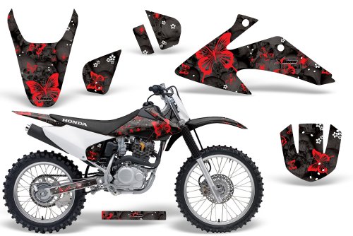 2008-2013 Honda CRF 150/230F AMRRACING ATV Graphics Decal Kit-Butterfly-Red-Black Decals AMR Racing 1310-110125-1311