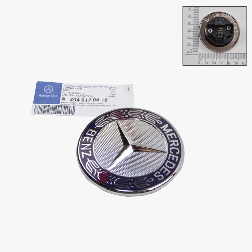 Hood Ornaments Mercedes-Benz 2 04 81 70616 , 2048170616 , 204 817 06 16 => Mercedes-Benz Hood Star Emblem Badge Genuine Original 2040616 => 2005 2006 2007 C230 / 2005 C240 , C320 / 2006 2007 C280 , E320 / 2008 2009 2010 2011 2012 2013 S63 AMG , CL63 AMG , C63 AMG  , C300 /2007 2008 2009 2010 2011 2012 2013 S550 , SL550 , CL550 , C350 / 2006 SL500 , SL55 AMG , S430 , S500 , S55 AMG , E500 , E55 AMG , CL500  , CL55 AMG  , C55 AMG / 2006 2007 2008 2009 2010 2011 2012 2013 S600 , CL600 / 2006 2007 2008 2009 E350 / 2007 2008 2009 E550 , E63 AMG / 2006 2007 2008 2009 2010 SL600 / 2009 2010 2011 2012 2013 SL63 AMG