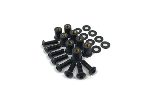 Quality Parts NEW Black Motorcycle Windscreen Bolt Kit Windshield Hardware Quality Motor Parts WindscreenUniversalBLack