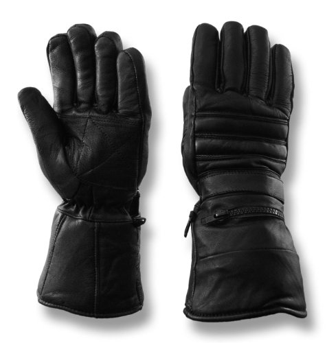 Vance Leathers Men's Gauntlet Lambskin Motorcycle Gloves - Black - XL Gloves Vance Leathers VL401