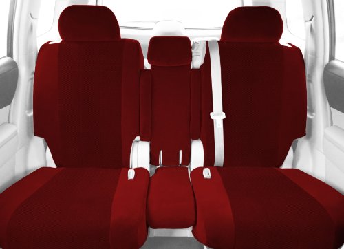 CalTrend Middle Row 40/20/40 Split Bench Custom Fit Seat Cover for Select Dodge Durango Models - O.E. Velour (Red Monarch Insert with Classic Trim) Accessories CalTrend DG103-02RS