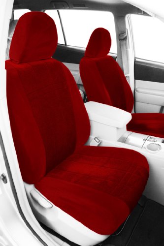 CalTrend Front Row Bucket Custom Fit Seat Cover for Select Honda CR-V Models - O.E. Velour (Red Premier Insert with Classic Trim) Accessories CalTrend HD185-02RR