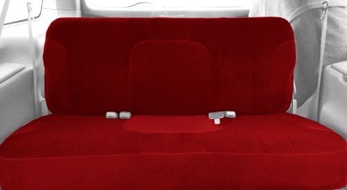 CalTrend Rear Row Solid Bench Custom Fit Seat Cover for Select Kia Optima Models - O.E. Velour (Red Monarch Insert with Classic Trim) Accessories CalTrend KA140-02RS