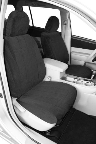 CalTrend Front Row Bucket Custom Fit Seat Cover for Select Nissan Xterra Models - O.E. Velour (Charcoal Classic Insert and Trim) Accessories CalTrend NS126-03RA