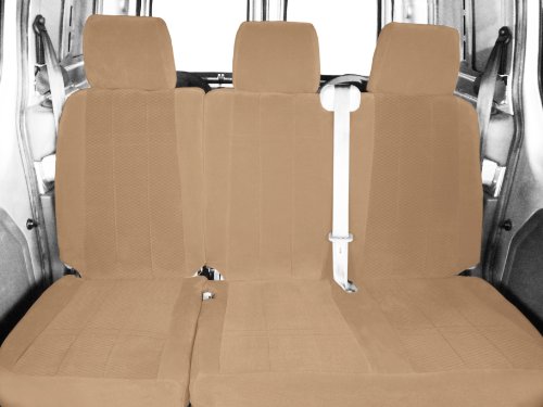CalTrend Front Row 60/40 Split Bench Custom Fit Seat Cover for Select Toyota T100 Models - O.E. Velour (Sandstone Monarch Insert with Classic Trim) Accessories CalTrend TY110-05RS