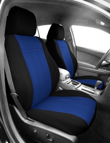CalTrend Front Row Sport Bucket Custom Fit Seat Cover for Select MINI Cooper Models - NeoSupreme (Blue Insert with Black Trim) Accessories CalTrend FD154-04RS