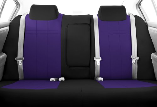 CalTrend Middle Row 40/60 Split Bench Custom Fit Seat Cover for Select Toyota Highlander Models - NeoSupreme (Purple Insert with Black Trim) Accessories CalTrend FD151-02RS