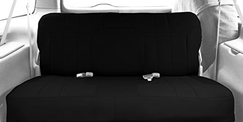 CalTrend Rear Row Solid Bench Custom Fit Seat Cover for Select Chevrolet Silverado/GMC Sierra Models - NeoSupreme (Black Insert and Trim) Accessories CalTrend HD377-06RS