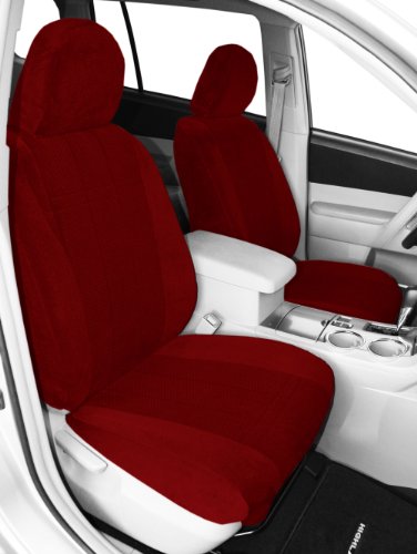 CalTrend Front Row Bucket Custom Fit Seat Cover for Select Jeep Compass Models - O.E. Velour (Red Monarch Insert with Classic Trim) Accessories CalTrend JP175-02RS
