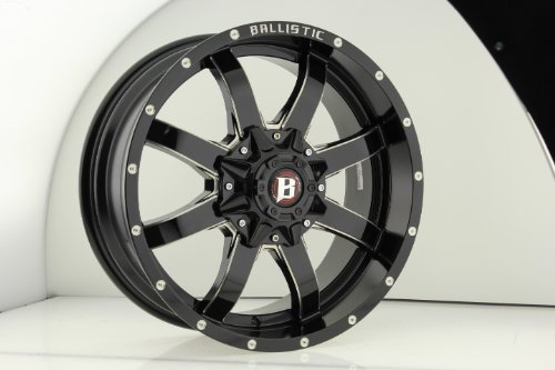 Ballistic 955 Anvil 20x9.0 Gloss Black & Milled Wheel 6x139.7 (6x5.5) Bolt Pattern / 12mm Offset / 110mm Hub Bore Car Ballistic 955290655+12GBA