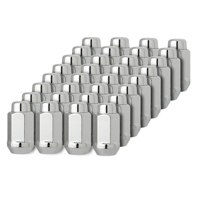 32 Premium DPAccessories Chrome XL Closed Bulge Acorn Wheel/Lug Nuts (9/16-18 Thread) 1.91 Tall, 22mm - 7/8 Hex Drive Lug Nuts DPAccessories D3613-2305/32