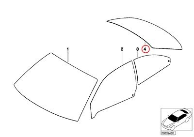 BMW Genuine Glazing Rear Window Green W. Antenne 323Ci 325Ci 328Ci 330Ci M3 Windows BMW BMW8208469