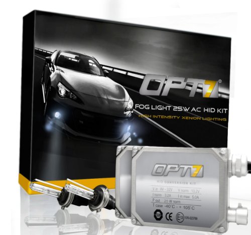 OPT7® Bolt AC Fog Light 25w HID Kit - H7 (5000K, Intense White) Bulbs OPT7 2BR2-OPT7-H7-5