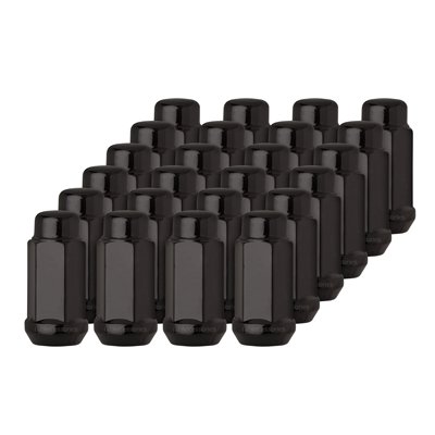 24 Premium DPAccessories Black XL Closed Bulge Acorn Wheel/Lug Nuts (M14x1.5 Thread) 1.92 Tall, 19mm - 3/4 Hex Drive Lug Nuts DPAccessories D3348P-2308/24