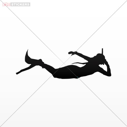 Decal Italian Scuba Diver Size: 4 X 1.3 Inches Black Bumper Stickers Scuba Diving Stickers DAT018110402