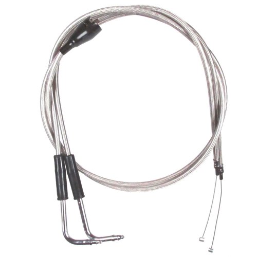Stainless Braided +4 Throttle Cable Set for 2002-2007 Harley-Davidson Electra Glide & 2002-2004 Road Glide models without Cruise-HC-66-0346-0347-EGC Throttles Hill Country Customs HC-66-0346-0347-EGC
