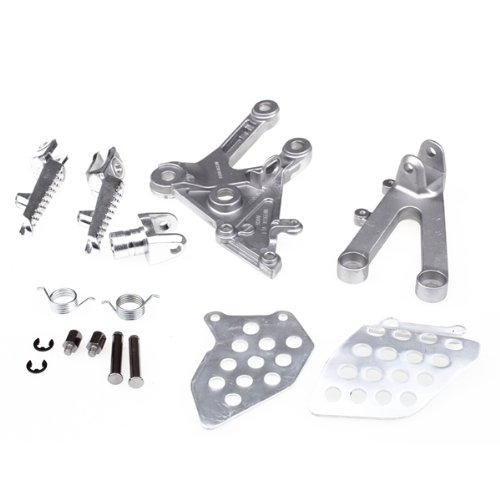 Front Rider Foot Rest Pegs Brackets for 2003-2006 Honda CBR 600RR Silver Pedals Epower Mall BF404