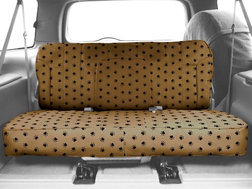 CalTrend Rear Row Solid Bench Custom Fit Seat Cover for Select Dodge Durango Models - Pet Print (Beige) Accessories CalTrend DG104-06AP