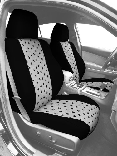 CalTrend Front Row Sport Bucket Custom Fit Seat Cover for Select Ford Focus Models - Pet Print (Light Grey Insert with Black Trim) Accessories CalTrend FD441-08AA