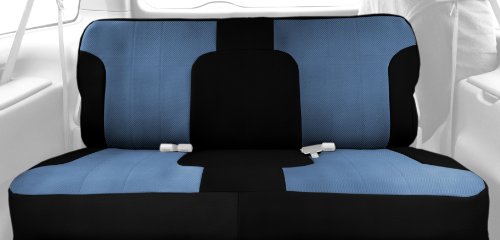 CalTrend Rear Row Solid Bench Custom Fit Seat Cover for Select Honda Odyssey Models - Carbon Fiber (Blue Insert with Black Trim) Accessories CalTrend HD112-04FC