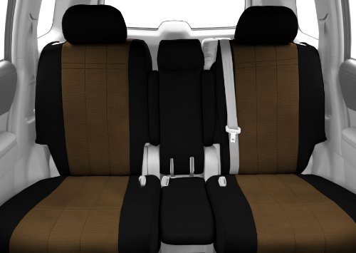 CalTrend Middle Row 40/20/40 Split Bench Custom Fit Seat Cover for Select Dodge Durango Models - SportsTex (Beige Insert with Black Trim) Accessories CalTrend DG103-06GG