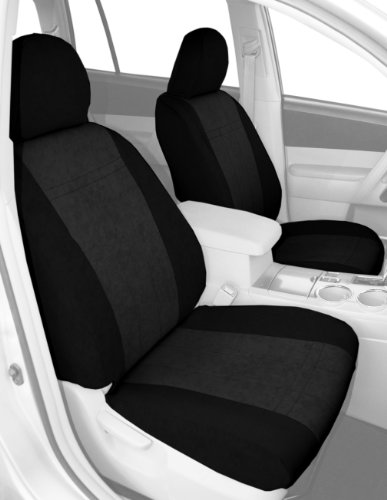 CalTrend Front Row Bucket Custom Fit Seat Cover for Select MINI Cooper Models - MicroSuede (Charcoal Insert with Black Trim) Accessories CalTrend BM108-03SB